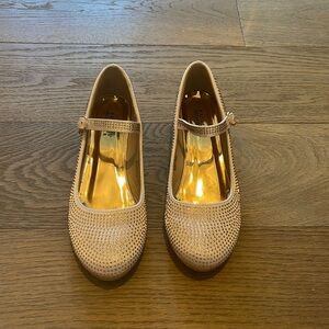 Badgley Mischka Bedazzled Rose Gold Shoes - size 3